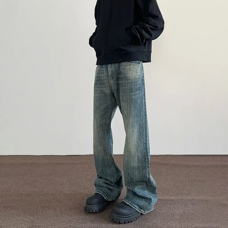Denim Pant Men Flare Pants Long Jeans Loose Casual Regular High Waist Pockets Button Zipper Splice Autumn Straight Trousers
Denim Pant Men Flare Pants Long Jeans Loose Casual Regular High Waist Pockets Button Zipper Splice Autumn Straight Trousers