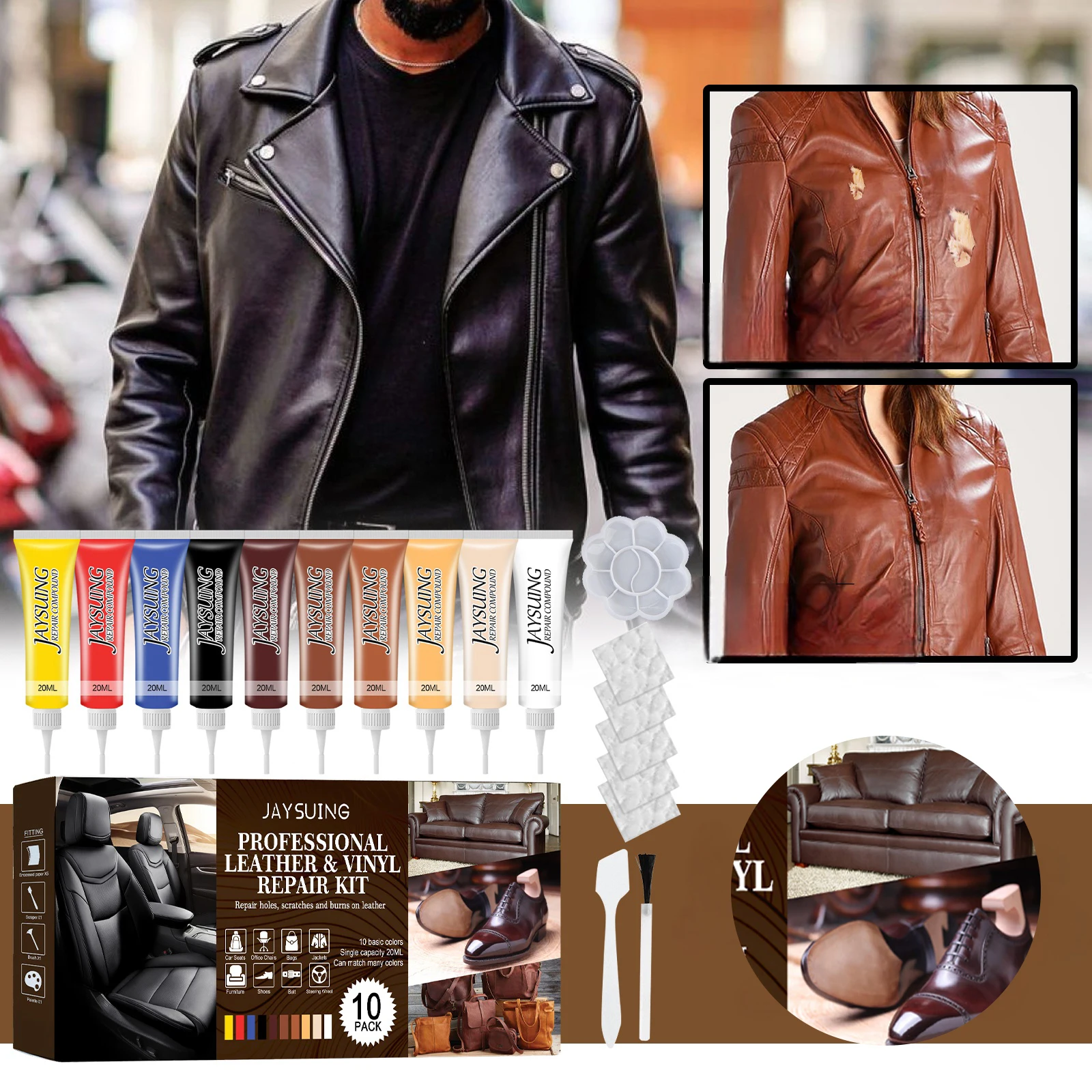 Leather Seat Repair Kit Leather Vinyl Repair Kit Vinyl and Leather Repair Kit for Car Seat Sofa Jacket and Purse
Leather Seat Repair Kit Leather Vinyl Repair Kit Vinyl and Leather Repair Kit for Car Seat Sofa Jacket and Purse
