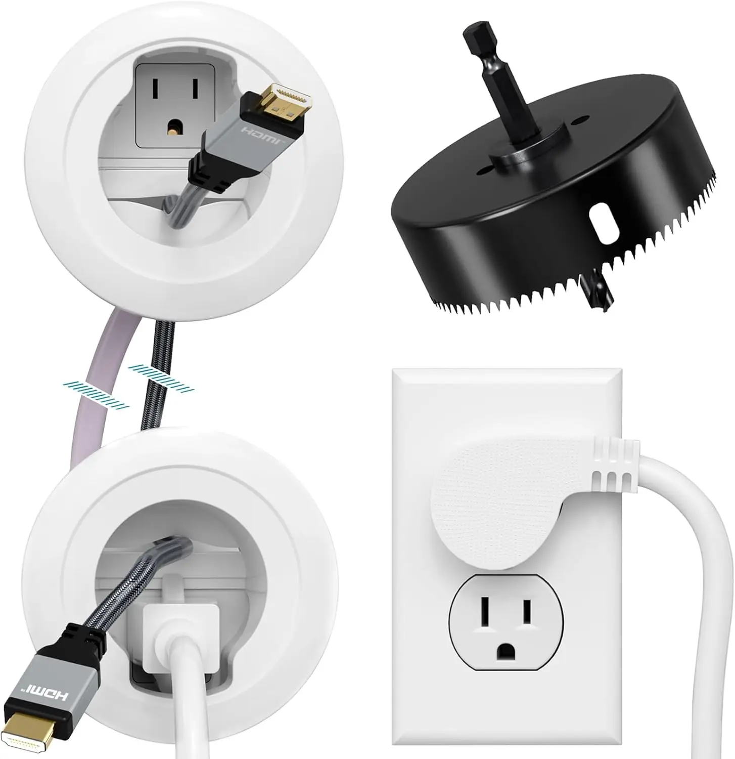 Комплект для организации кабелей на стене с дрелью-коронкой для легкого крепления телевизора, скрепер для проводов для аккуратного вида
Комплект для организации кабелей на стене с дрелью-коронкой для легкого крепления телевизора, скрепер для проводов для аккуратного вида