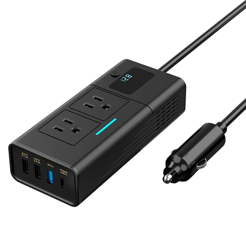 200W Car Inverter DC 12V To AC Inverter PD QC3.0 4USB Ports Dual Car Power Inverter Adapter
200W Car Inverter DC 12V To AC Inverter PD QC3.0 4USB Ports Dual Car Power Inverter Adapter