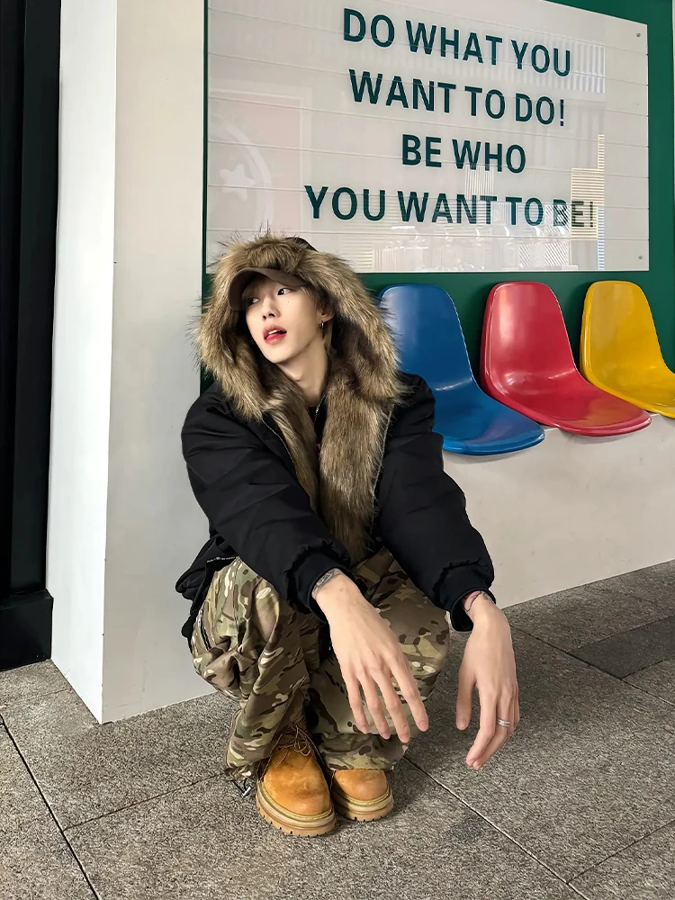 Double-Sided Wearable Men's Winter Cotton Jaet Fur Collar Faux Fur Coat Warmth Insulated Polyester Fiber Long Sve Zipper...
Double-Sided Wearable Men's Winter Cotton Jaet Fur Collar Faux Fur Coat Warmth Insulated Polyester Fiber Long Sve Zipper...