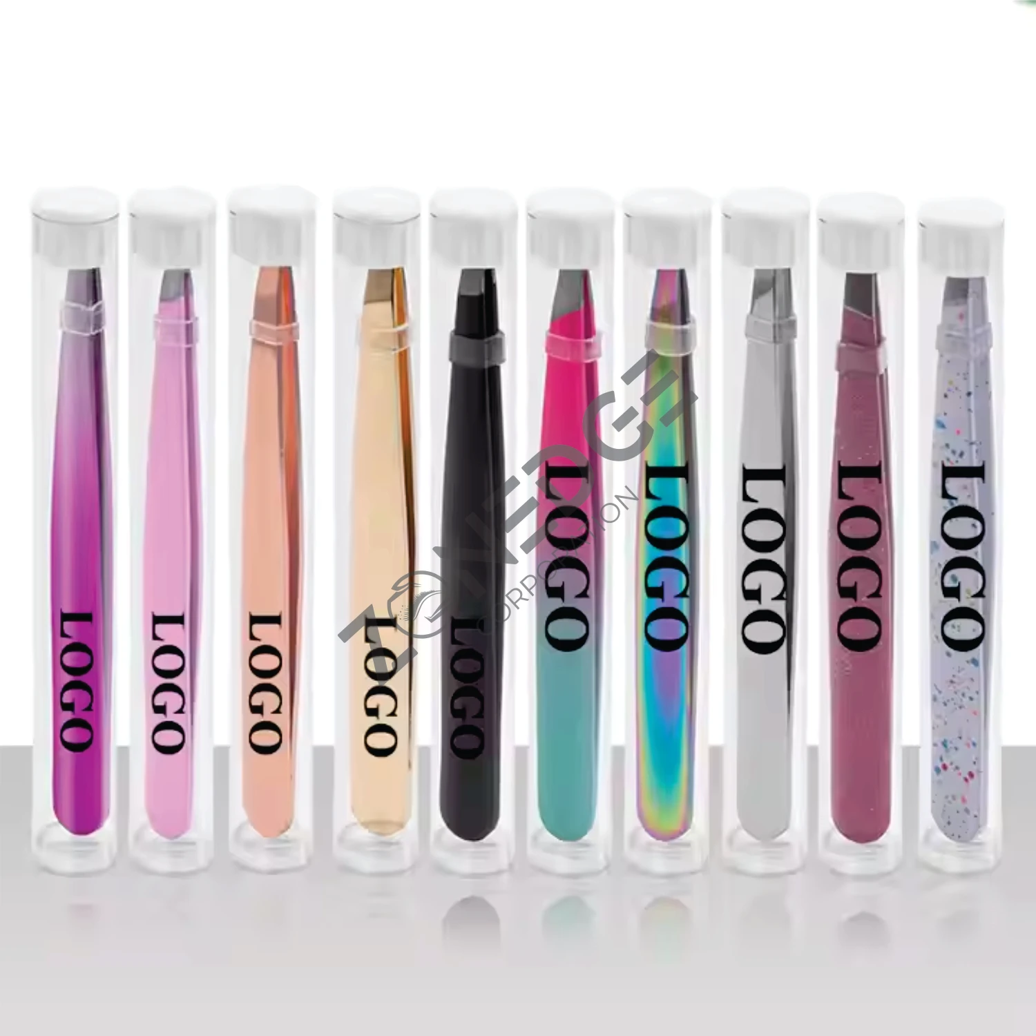Factory OEM High Quality Professional Stainless Steel Colorful Removal Eyebrow Tweezers with Customized Logo
Factory OEM High Quality Professional Stainless Steel Colorful Removal Eyebrow Tweezers with Customized Logo