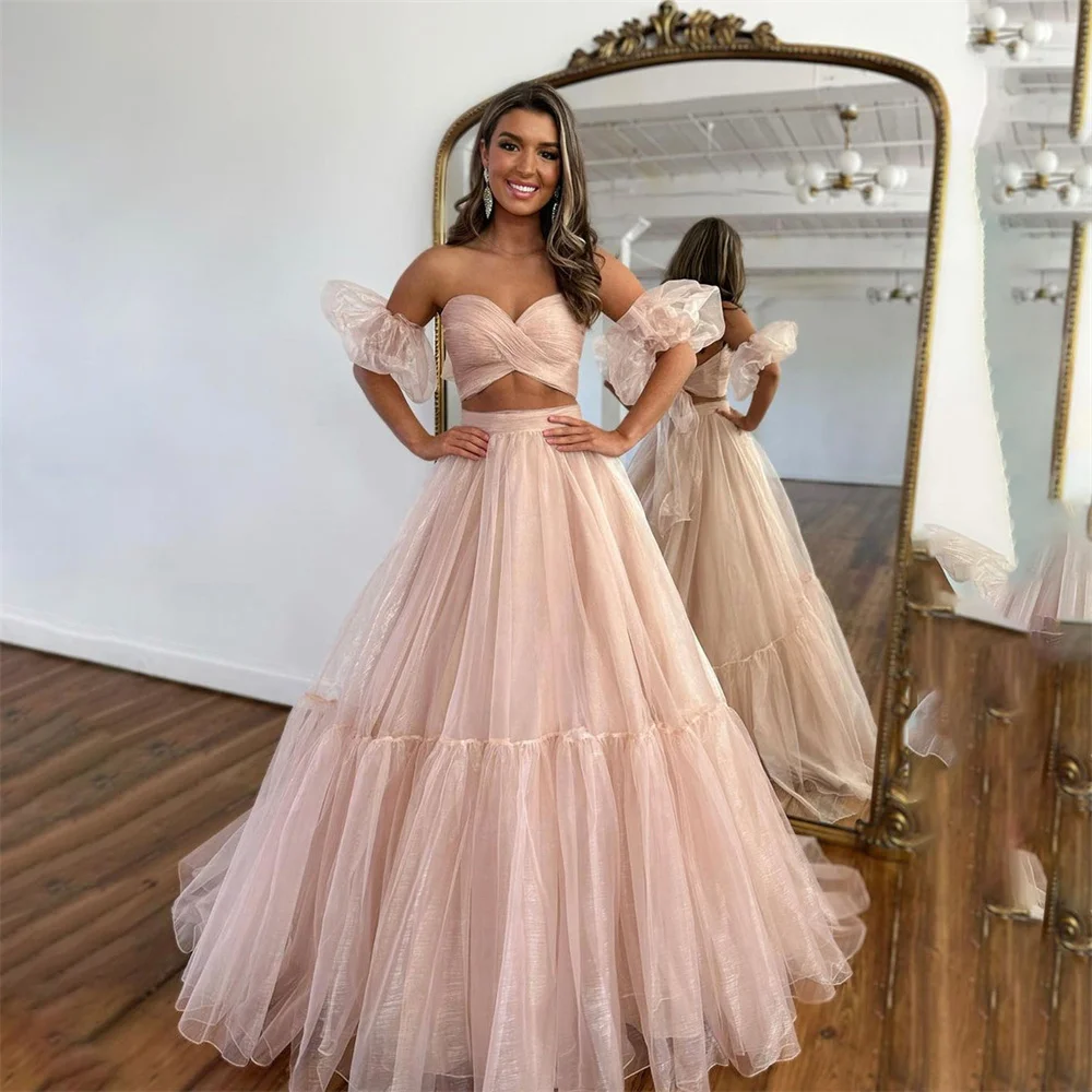 Lily Pink Tulle Chic Woman Evening Dresses Gown Two Pieces Ball Gown A Line Night Dresses Gown Custom Size robes de soirée
Lily Pink Tulle Chic Woman Evening Dresses Gown Two Pieces Ball Gown A Line Night Dresses Gown Custom Size robes de soirée