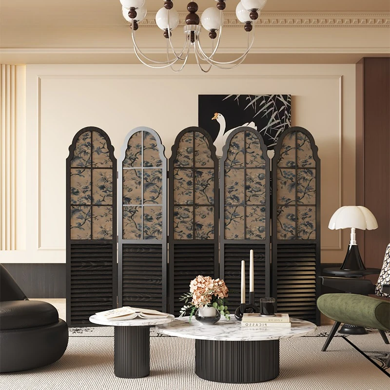 Solid wood partition living room entrance entrance decoration, folding and moving medieval style
Solid wood partition living room entrance entrance decoration, folding and moving medieval style