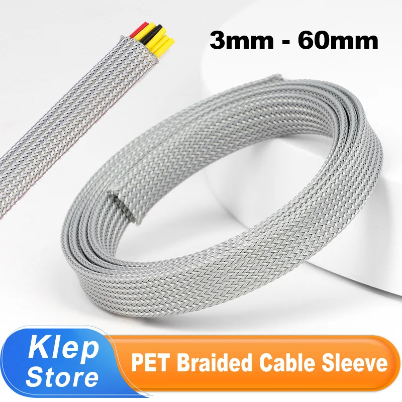 1~50m Grey 2/4/6/8/10/12/14/16/20/25/30/35/40/50/60mm PET Braid Sleeve Expandable Wire Cable Management Flame Retardant Sheath
1~50m Grey 2/4/6/8/10/12/14/16/20/25/30/35/40/50/60mm PET Braid Sleeve Expandable Wire Cable Management Flame Retardant Sheath