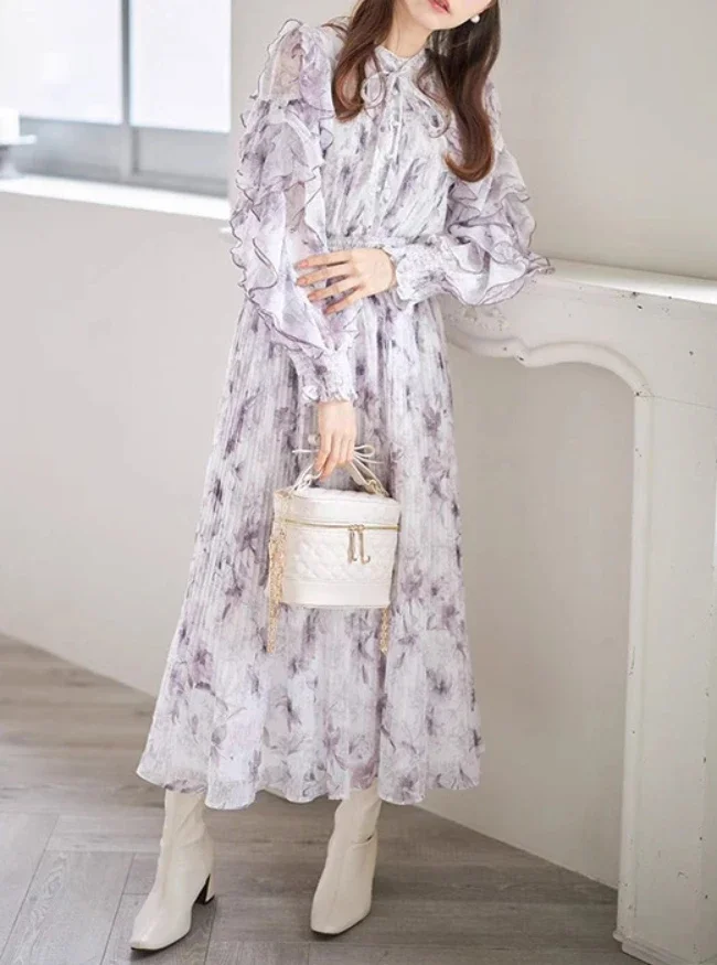Temperament Lady Ruffles Long Sleeve Dress Bow Lace Up Slim Waist A-line All-match Vestidos Spring Summer 2025 Japan Ropa Mujer
Temperament Lady Ruffles Long Sleeve Dress Bow Lace Up Slim Waist A-line All-match Vestidos Spring Summer 2025 Japan Ropa Mujer