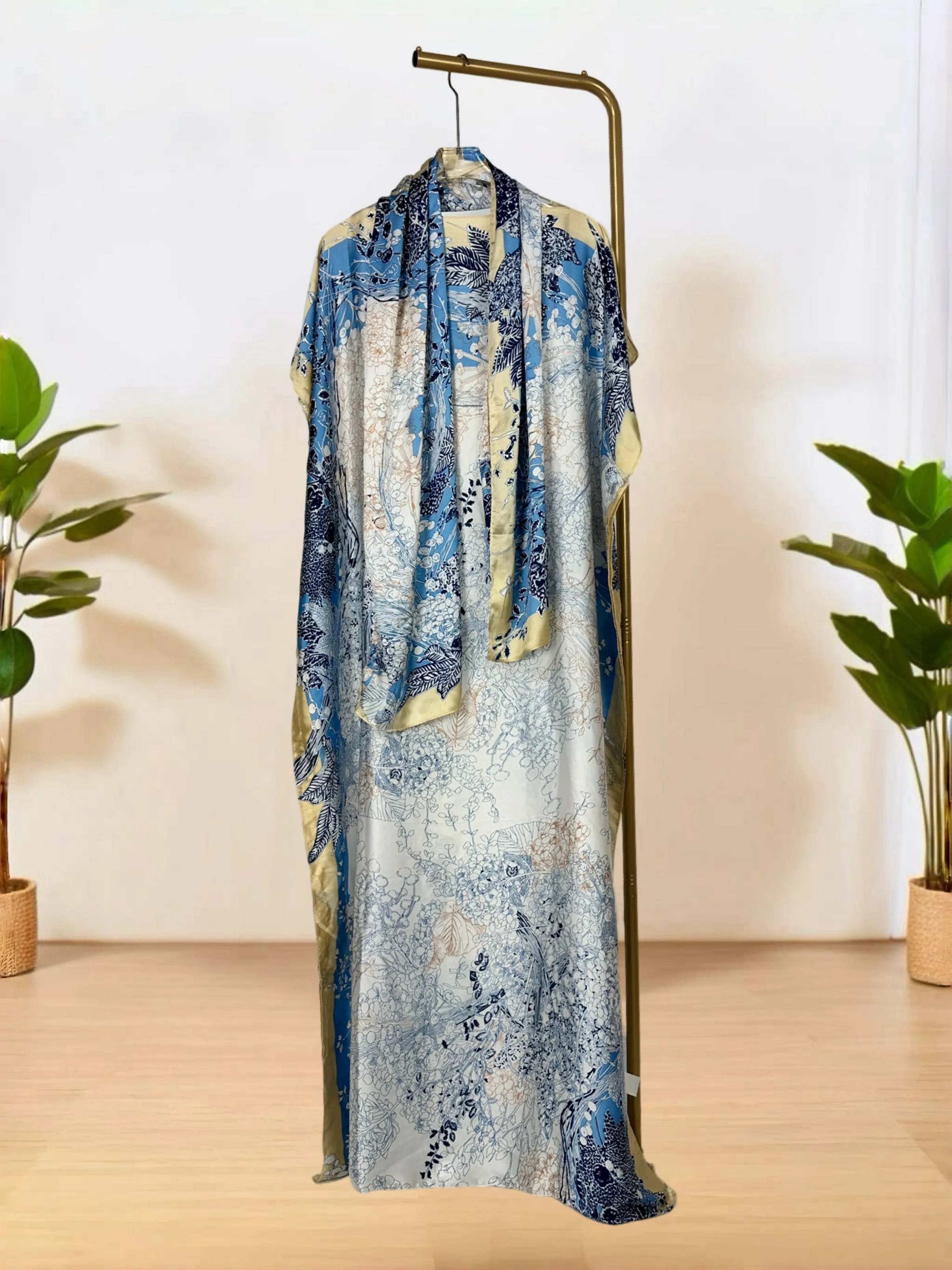 Colorblock Kaftan Dress with Batwing Sleeves Women's Bohemian Maxi Summer Dress Casual Floral Print Loose Fit Floor-Length
Colorblock Kaftan Dress with Batwing Sleeves Women's Bohemian Maxi Summer Dress Casual Floral Print Loose Fit Floor-Length