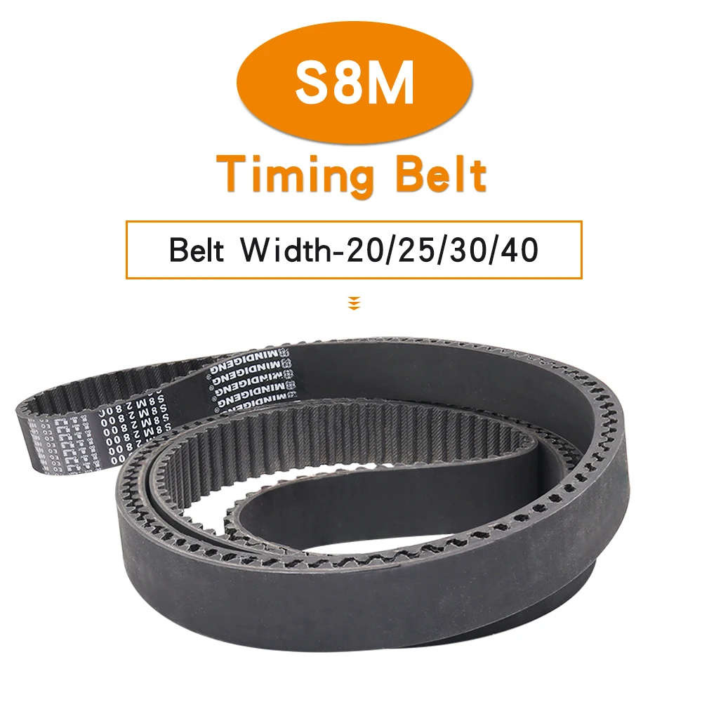 Transmission Belt Model S8M-2304/2384/2392/2400/2456/2496/2504/2600/2704/2800 Circle-arc Tooth Rubber Belts Width 20/25/30/40mm
Transmission Belt Model S8M-2304/2384/2392/2400/2456/2496/2504/2600/2704/2800 Circle-arc Tooth Rubber Belts Width 20/25/30/40mm