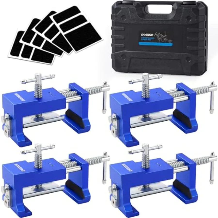 Professional Cabinet Clamps 4 Pack Heavy-Duty Cast Steel Integrated Drill Guide and EVA Protection Face Frame Alignment Tool fo
Professional Cabinet Clamps 4 Pack Heavy-Duty Cast Steel Integrated Drill Guide and EVA Protection Face Frame Alignment Tool fo