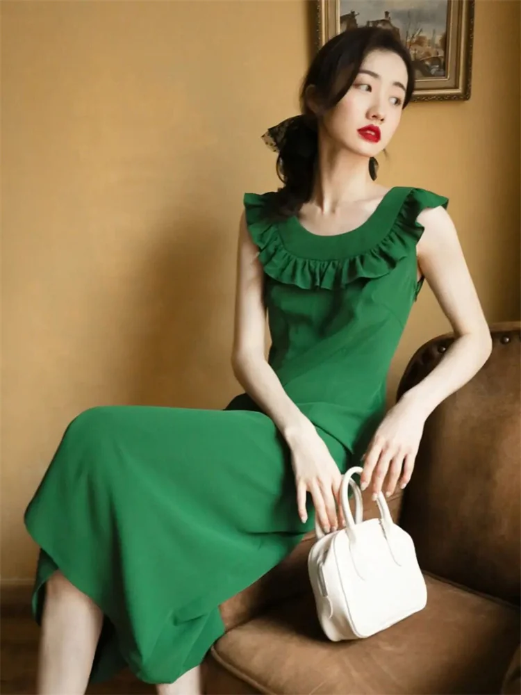Elegant Monet Inspired Sleeveless Green Dress Retro Intellectual High End Ladylike Style Summer 2026 Women's Fashion Dress
Elegant Monet Inspired Sleeveless Green Dress Retro Intellectual High End Ladylike Style Summer 2026 Women's Fashion Dress