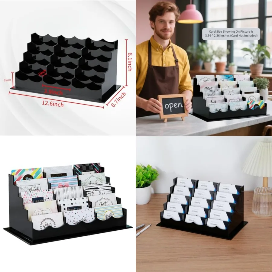 Business Acrylic Card Holder Display for Desk, 5 Tiers Multiple- Acrylic Business Card Stand Set, Holds Approximately 750 Cards
Business Acrylic Card Holder Display for Desk, 5 Tiers Multiple- Acrylic Business Card Stand Set, Holds Approximately 750 Cards