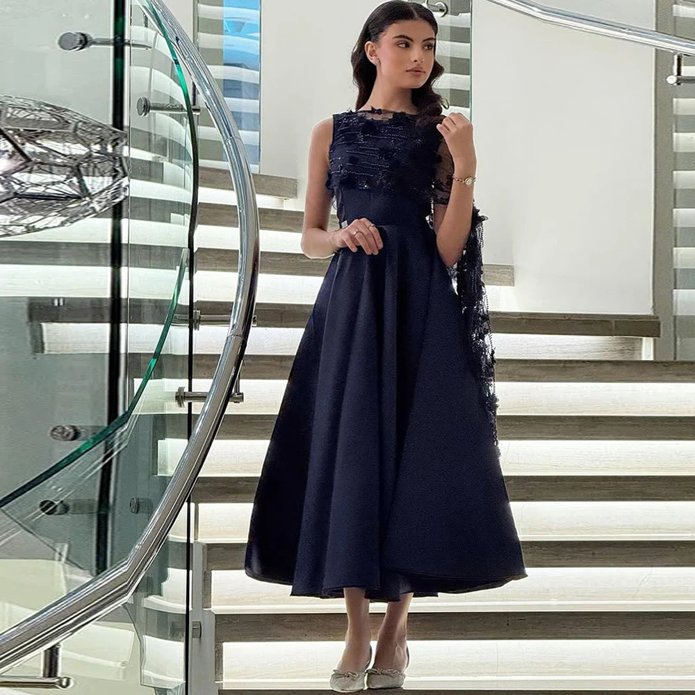 Dreamy Beading Sequined Flowers Prom Dresses Customized Blue Satin A-Line Evening Dress Ankle Length Special Occasion Gowns
Dreamy Beading Sequined Flowers Prom Dresses Customized Blue Satin A-Line Evening Dress Ankle Length Special Occasion Gowns