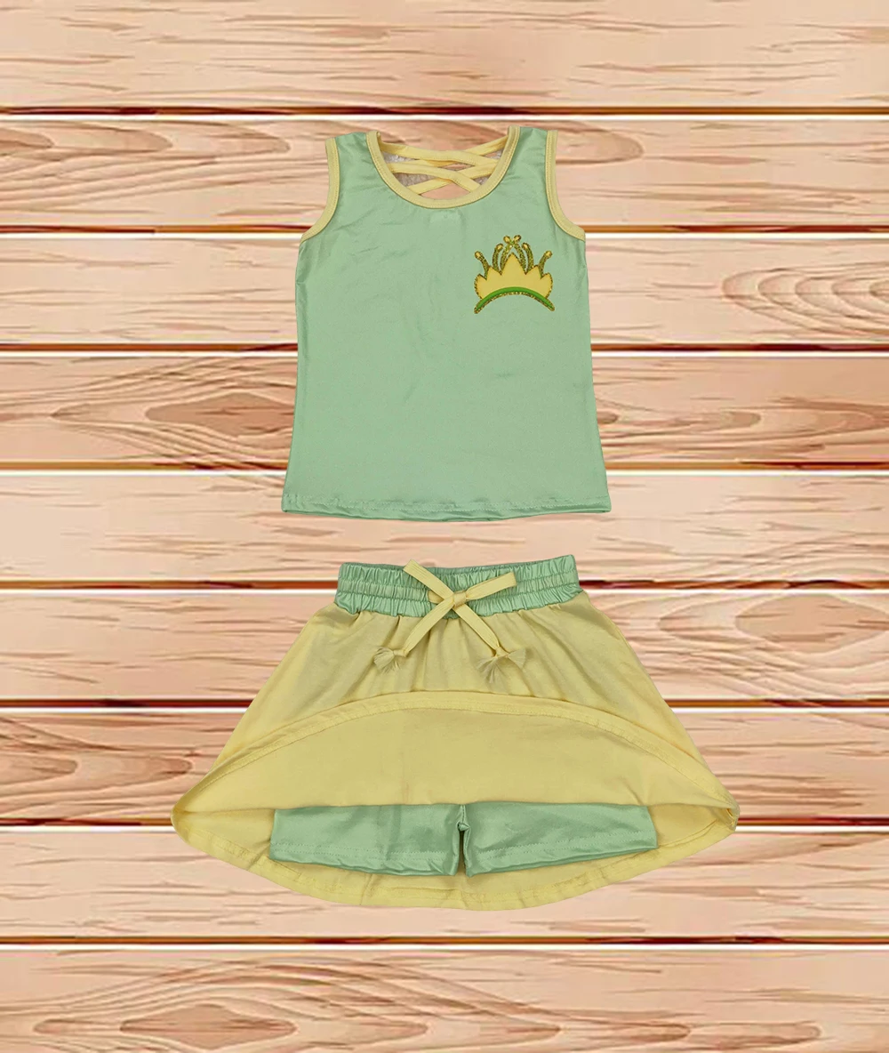 3.25 Wholesale Western Boutique children clothing Baby Girls Green Crown Princess Shirt Skirt Clothes Sets
3.25 Wholesale Western Boutique children clothing Baby Girls Green Crown Princess Shirt Skirt Clothes Sets