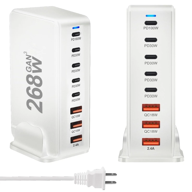 268 Вт 8-портовые зарядные устройства USB C Зарядные устройства для быстрой зарядки Адаптеры TypeC PD USB C Зарядные устройства
268 Вт 8-портовые зарядные устройства USB C Зарядные устройства для быстрой зарядки Адаптеры TypeC PD USB C Зарядные устройства