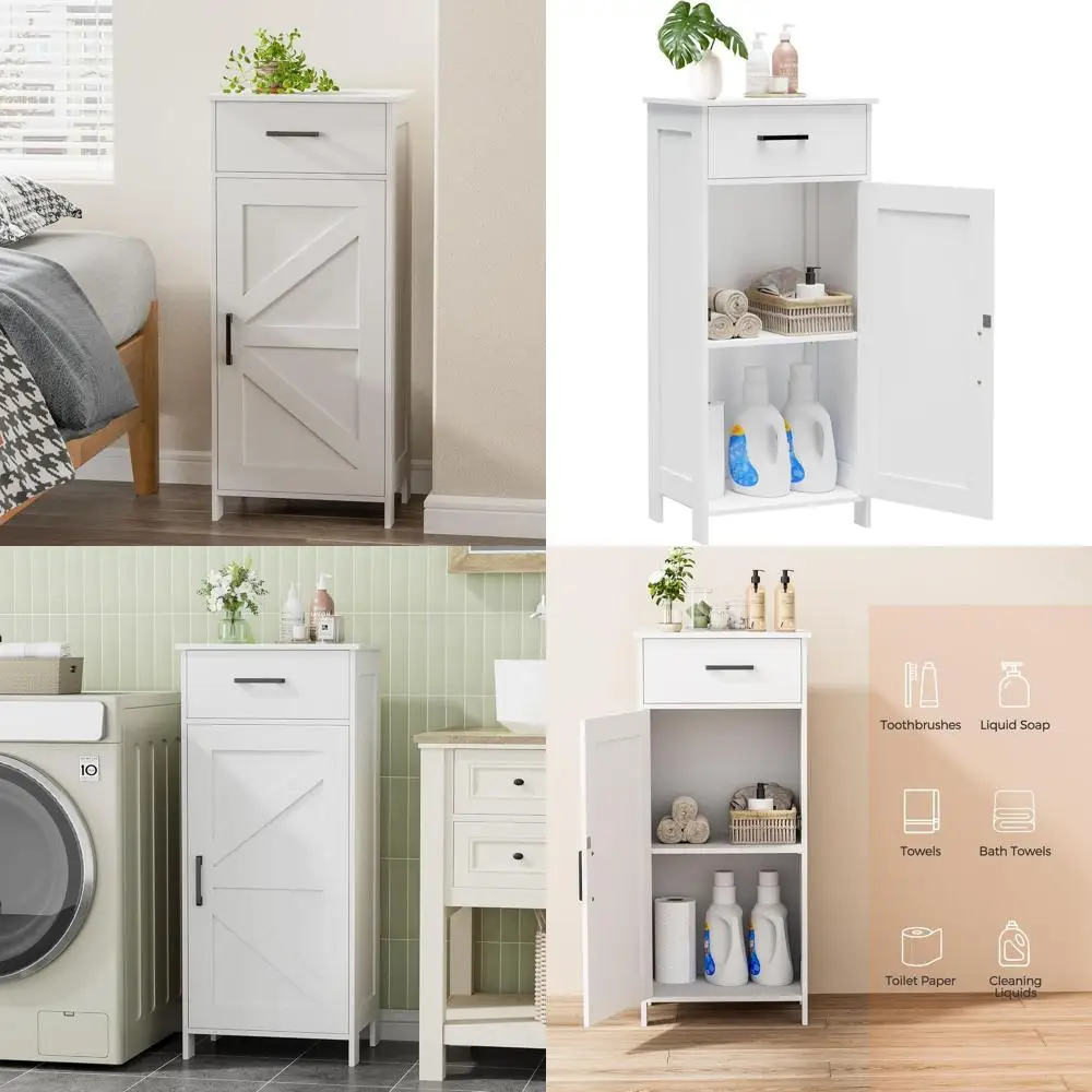15.7 W White Bathroom Cabinet with Adjustable Shelves, Ideal for Storage in Bathroom, Living Room, or Kitchen
15.7 W White Bathroom Cabinet with Adjustable Shelves, Ideal for Storage in Bathroom, Living Room, or Kitchen