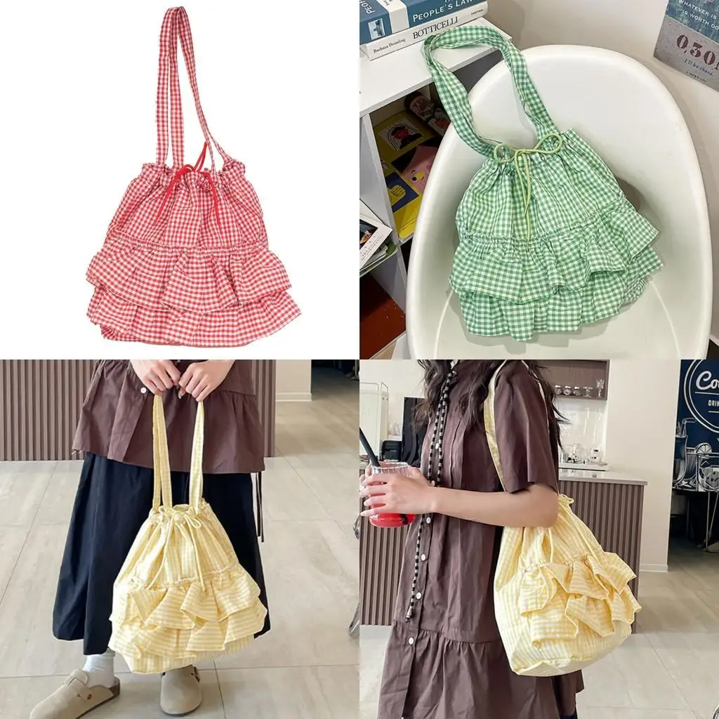 D46D Korean Armpit Bag for Women Handbag Drawstring Shoulder Bag Ruffle Plaids Underarm Bag Fashion Commuting Bag
D46D Korean Armpit Bag for Women Handbag Drawstring Shoulder Bag Ruffle Plaids Underarm Bag Fashion Commuting Bag