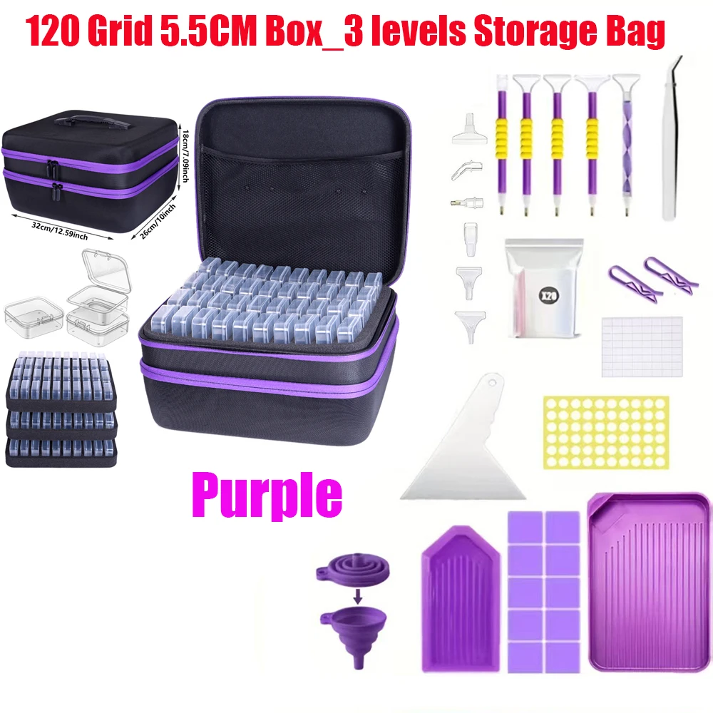 120 Grids 5.5CM,Diamond Painting Bead Storage Boxes Large Capacity Set With Accessories Tray Pen Mosaic Container Bag Tool Kit
120 Grids 5.5CM,Diamond Painting Bead Storage Boxes Large Capacity Set With Accessories Tray Pen Mosaic Container Bag Tool Kit