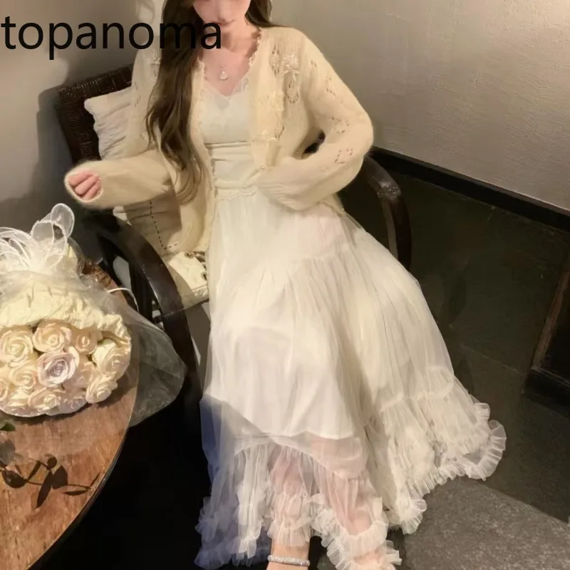 Topanoma Elegant Skirts Women Mesh Patchwork Lace High Waist French Style Temperament Sweet Spring Fashion Long Skirt Female
Topanoma Elegant Skirts Women Mesh Patchwork Lace High Waist French Style Temperament Sweet Spring Fashion Long Skirt Female