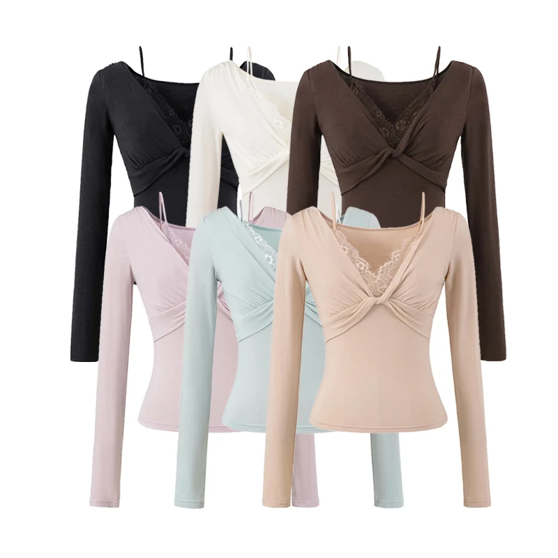 Кружевной топ с v-образным вырезом в стиле пэчворк, однотонная модная одежда, новые эластичные женские топы, сексуальный пуловер, блузки, футболка
Кружевной топ с v-образным вырезом в стиле пэчворк, однотонная модная одежда, новые эластичные женские топы, сексуальный пуловер, блузки, футболка