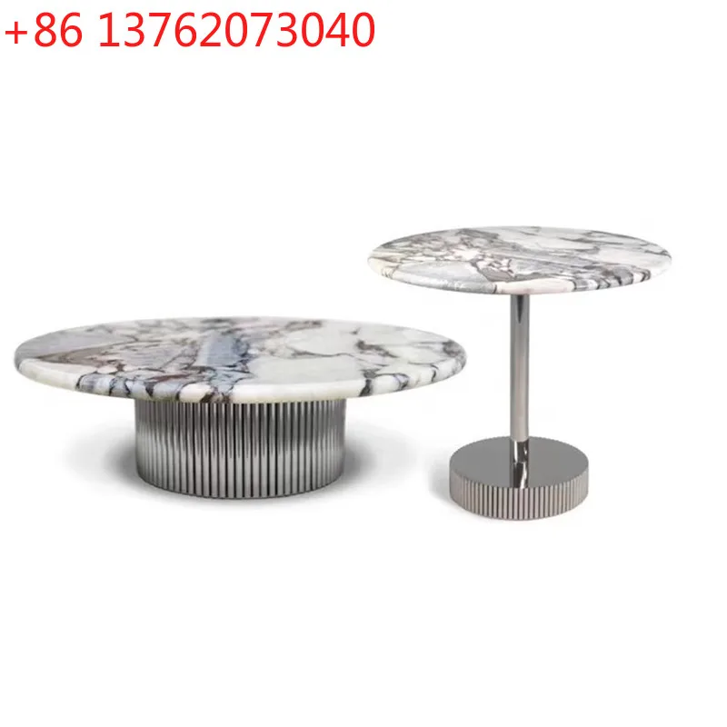 Light luxury natural marble round high and low coffee table size combination minimalist luxury stone set
Light luxury natural marble round high and low coffee table size combination minimalist luxury stone set