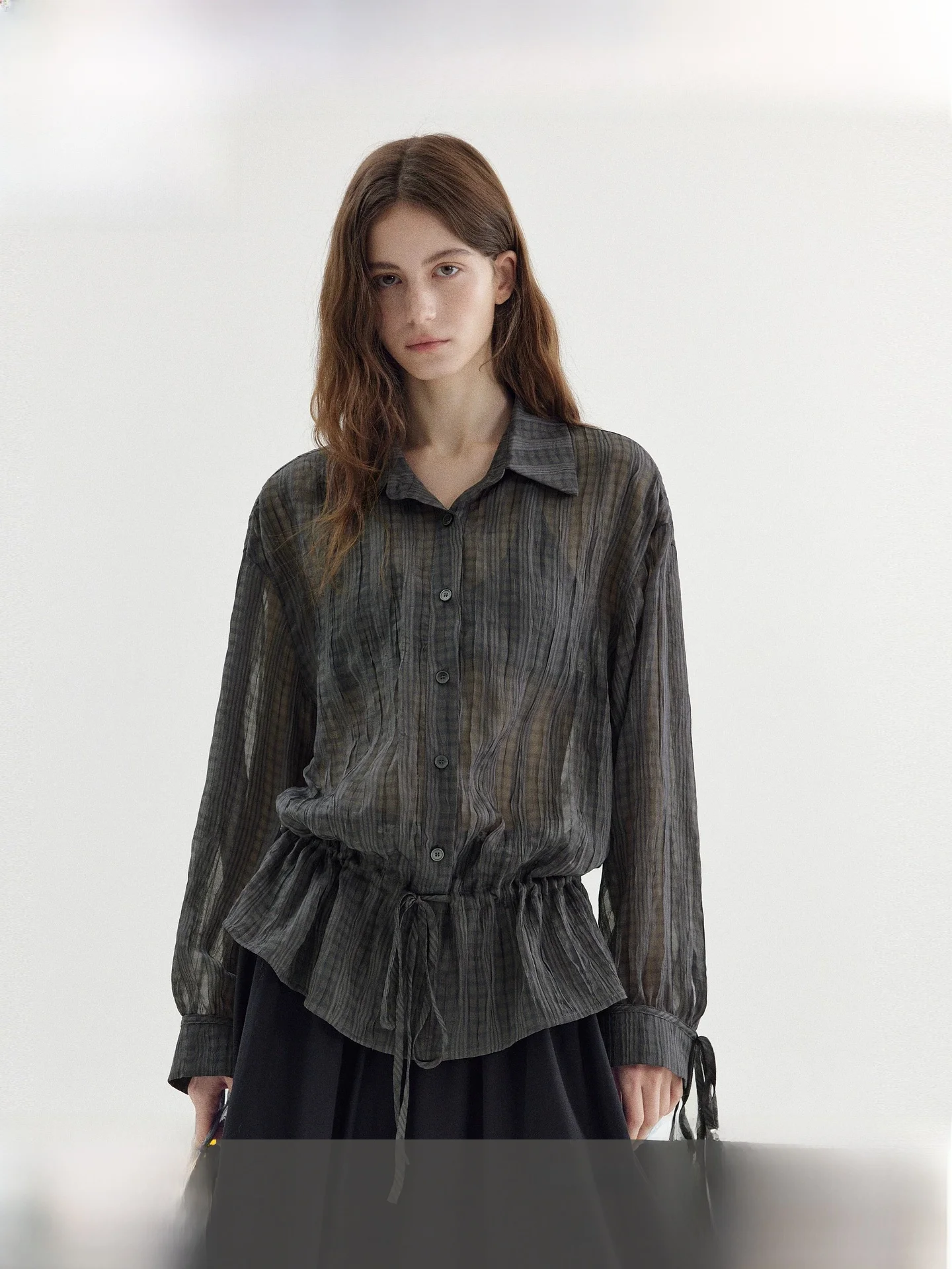 Fano Women's Loose Shoulder Shirt Autumn New Style Checkered Drawstring Casual Breathable Polyester Long Sleeve Commute Wind
Fano Women's Loose Shoulder Shirt Autumn New Style Checkered Drawstring Casual Breathable Polyester Long Sleeve Commute Wind