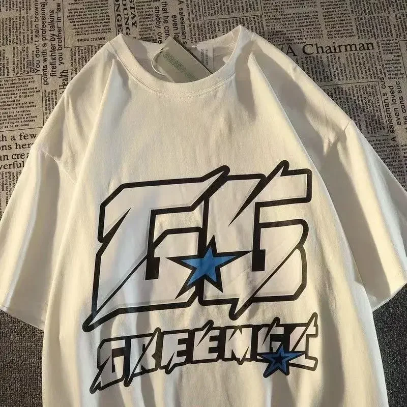 Pentagram letter print short sleeved summer ins street hip-hop couple loose half sleeved top creative letter graphic T-shirt
Pentagram letter print short sleeved summer ins street hip-hop couple loose half sleeved top creative letter graphic T-shirt