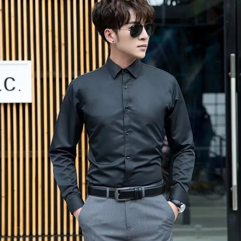 White Long Slim Fit Men's irt Trendy Hong Kong Sle Loose Polyester Fiber All Seasons Casual Faionable Collared irt
White Long Slim Fit Men's irt Trendy Hong Kong Sle Loose Polyester Fiber All Seasons Casual Faionable Collared irt