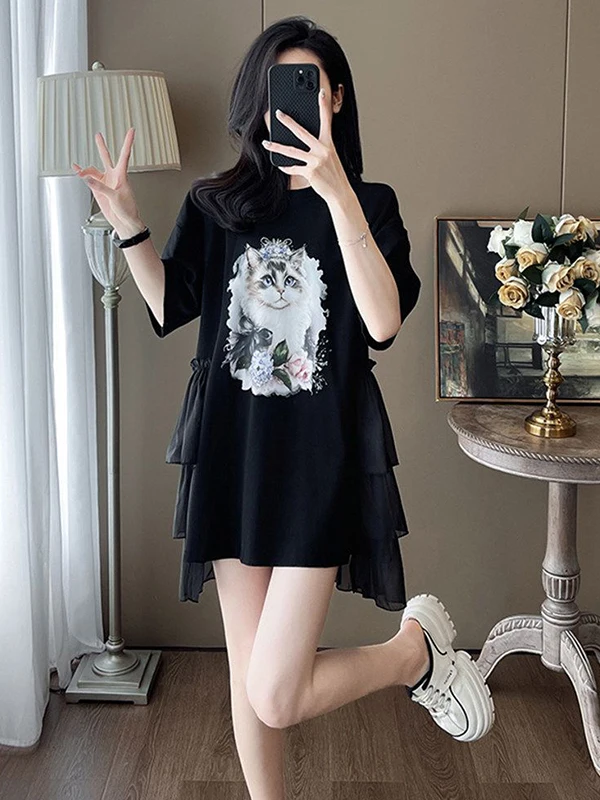plus Size T-Shirt Dress Mesh Splice Mid-Length Short-Sleeve Women's Summer Casual Style Skin-Friendly Breathable Dresses
plus Size T-Shirt Dress Mesh Splice Mid-Length Short-Sleeve Women's Summer Casual Style Skin-Friendly Breathable Dresses