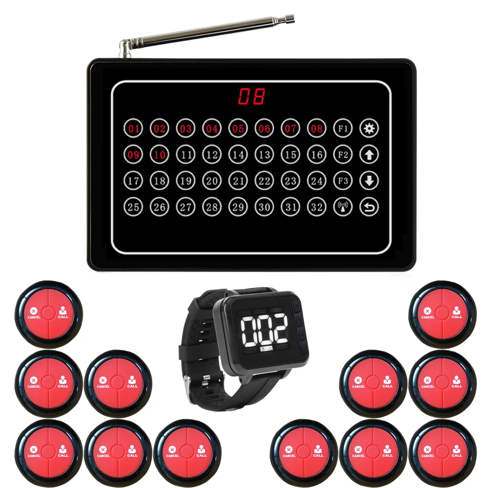Restaurant Wireless Table Bell System with 7 Segment Lcd Display and Restaurant Buzzer for Dessert bar with 12 Button
Restaurant Wireless Table Bell System with 7 Segment Lcd Display and Restaurant Buzzer for Dessert bar with 12 Button