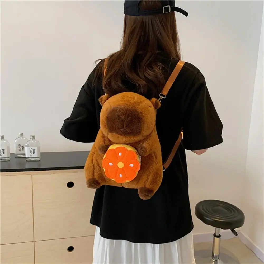 Large Capacity Capybara Plush Backpack Fruit Pattern Watermelon Cartoon Children's School Bag Strawberry Korean Style
Large Capacity Capybara Plush Backpack Fruit Pattern Watermelon Cartoon Children's School Bag Strawberry Korean Style