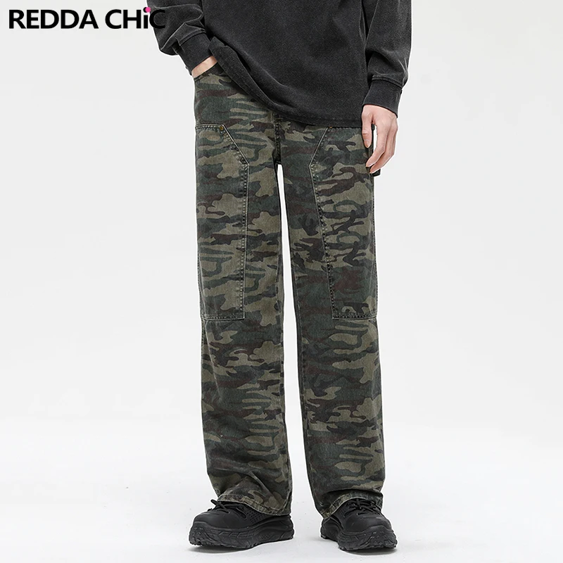 Camouflage Baggy Jeans for Men Straight Wide Leg Cargo Pants Spliced Pockets Loose Male Trousers Grunge Korean Male Streetwear
Camouflage Baggy Jeans for Men Straight Wide Leg Cargo Pants Spliced Pockets Loose Male Trousers Grunge Korean Male Streetwear