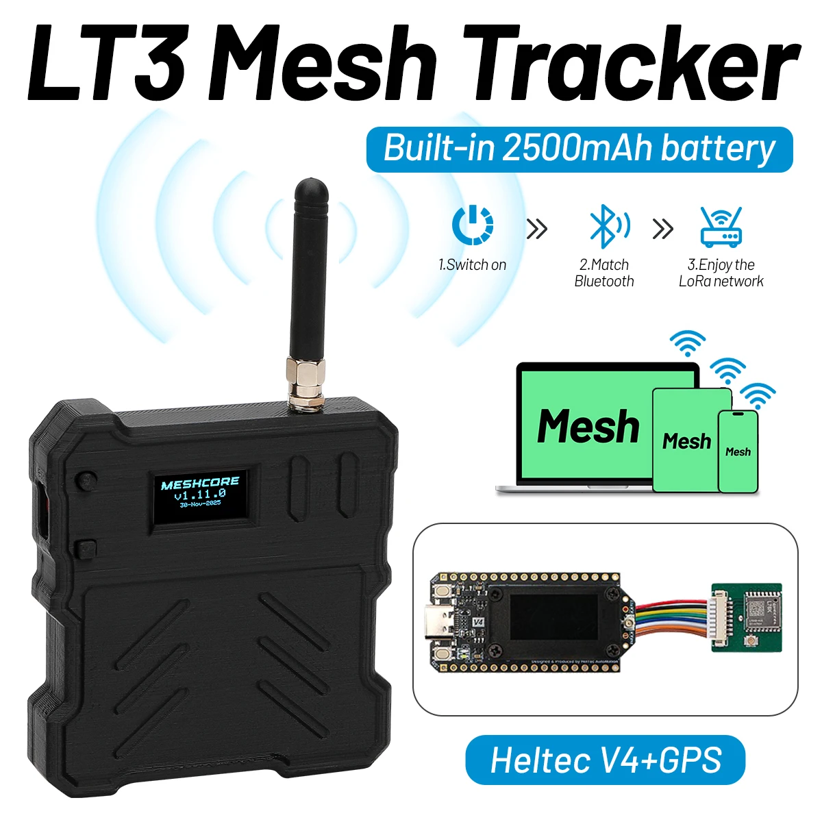 LT3 Mesh LoRa Node Radio Tracker With Heltec V4 WiFi LoRa 32 L76K GPS Module Support Meshtastic Meshcore LoRaWAN Built in Batter
LT3 Mesh LoRa Node Radio Tracker With Heltec V4 WiFi LoRa 32 L76K GPS Module Support Meshtastic Meshcore LoRaWAN Built in Batter