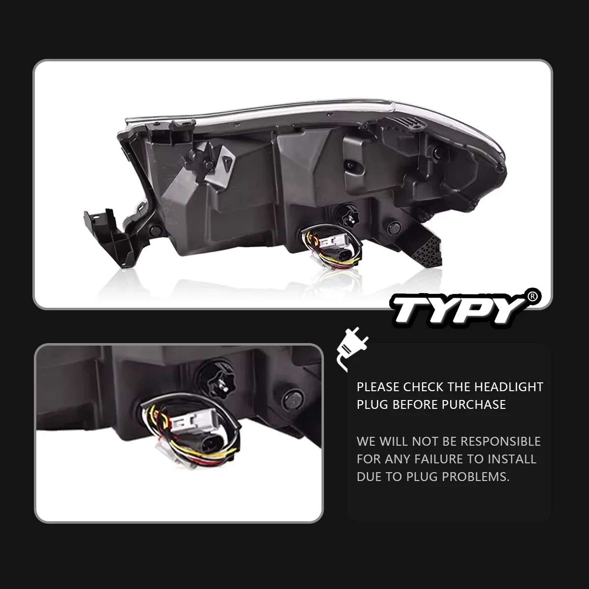 TYPY Car For Toyota Fortuner Headlight 2008-2011 Upgrade Modified to New DRL Dynamic Turn Signal LED Headlight Auto Accessories
TYPY Car For Toyota Fortuner Headlight 2008-2011 Upgrade Modified to New DRL Dynamic Turn Signal LED Headlight Auto Accessories