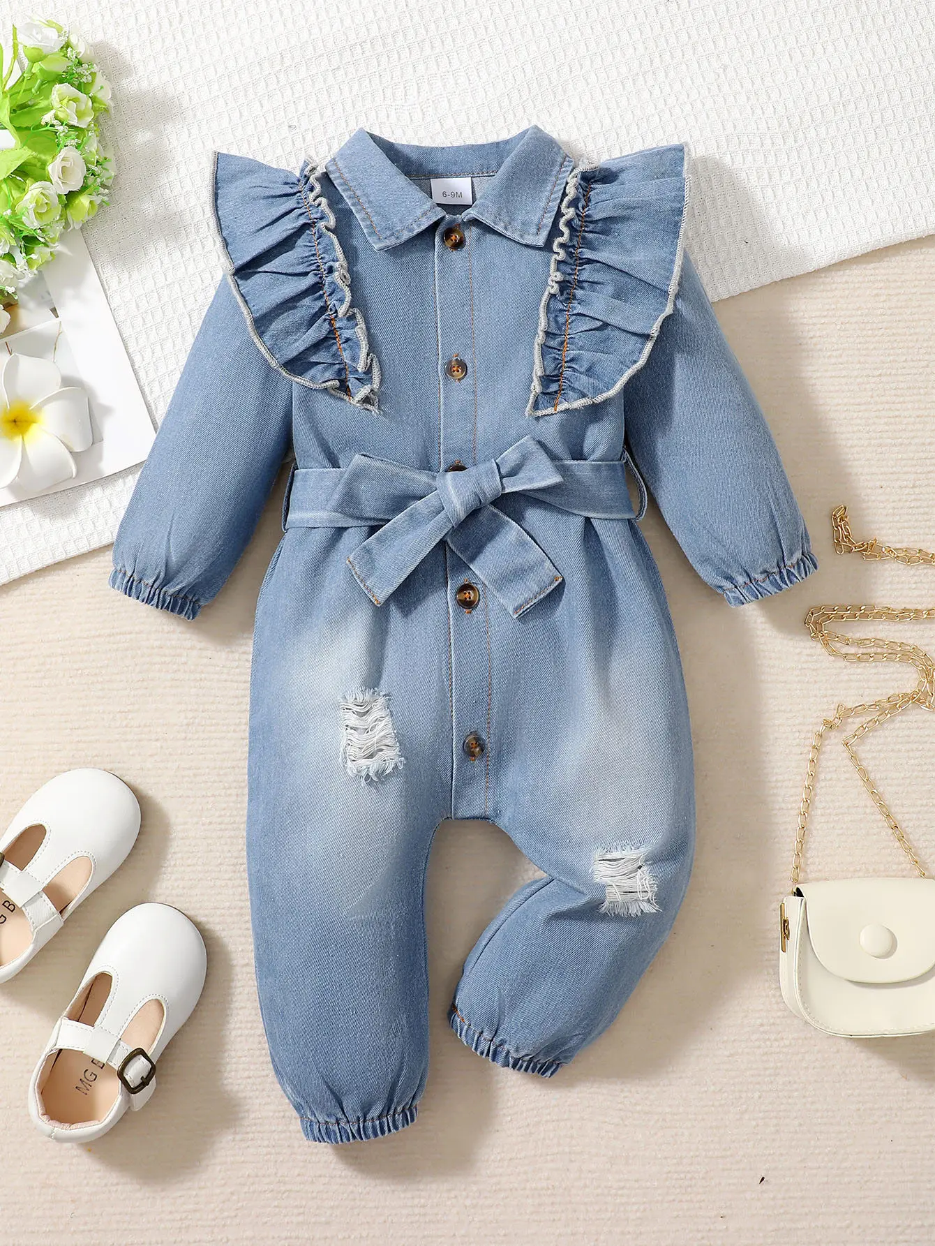 Summer Infant 0-1 Years Old Baby Girls Long Sleeved Lapel Jumpsuits Casual Cute Baby Clothing
Summer Infant 0-1 Years Old Baby Girls Long Sleeved Lapel Jumpsuits Casual Cute Baby Clothing