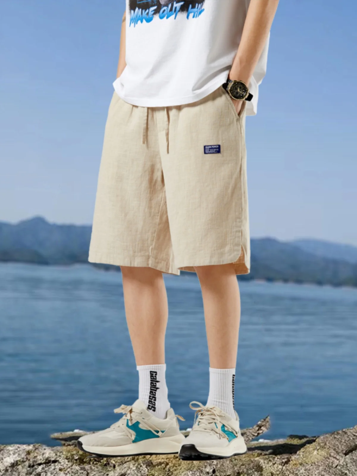 Мужские летние шорты 2024: Новые, тонкие, дышащие, изо льна и хлопка, свободного кроя, прямые, повседневные
Мужские летние шорты 2024: Новые, тонкие, дышащие, изо льна и хлопка, свободного кроя, прямые, повседневные