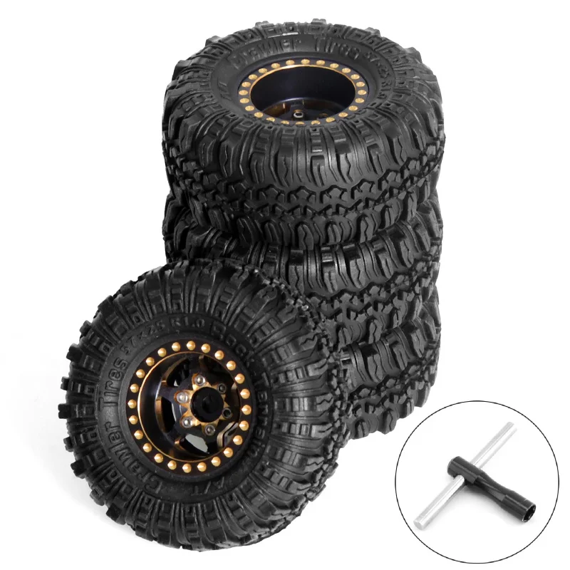 4pcs 1.0 Inch Brass Wheel Hub Black Gold Rims Tire Set, SCX24 Tires Upgrade for 1/18 TRX4M Land Rover Range Rover RC Crawler
4pcs 1.0 Inch Brass Wheel Hub Black Gold Rims Tire Set, SCX24 Tires Upgrade for 1/18 TRX4M Land Rover Range Rover RC Crawler