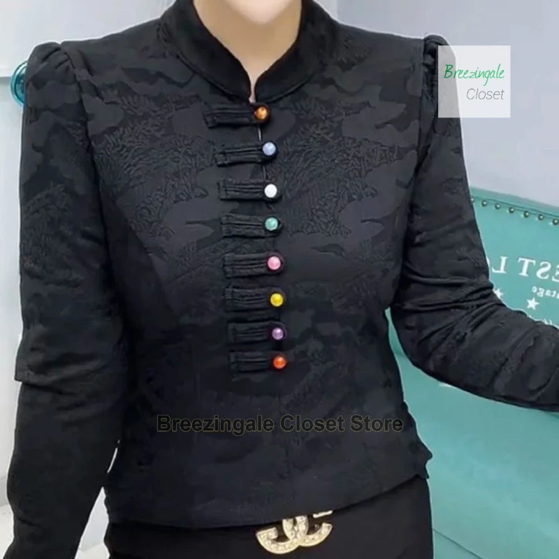 New Chinese style shirt fashion button-down top women's summer new stand-up collar slim retro long-sleeved national style
New Chinese style shirt fashion button-down top women's summer new stand-up collar slim retro long-sleeved national style