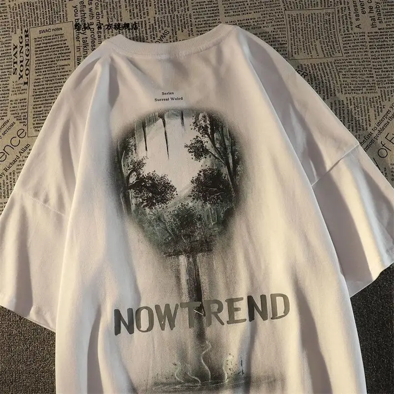 Pure cotton American street dark skull short-sleeved T-shirt men's ins trendy loose European and American style street y2k tops
Pure cotton American street dark skull short-sleeved T-shirt men's ins trendy loose European and American style street y2k tops