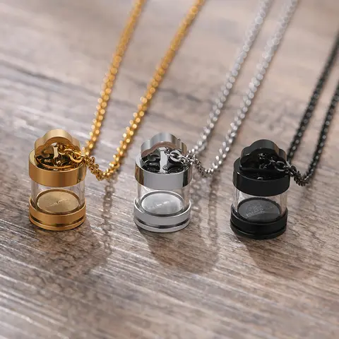 Clear Hollow Fillable Glass Tube Necklaces for Women Men Urn Ashes Cremation Memorial Jewelry Keepsake Pendants