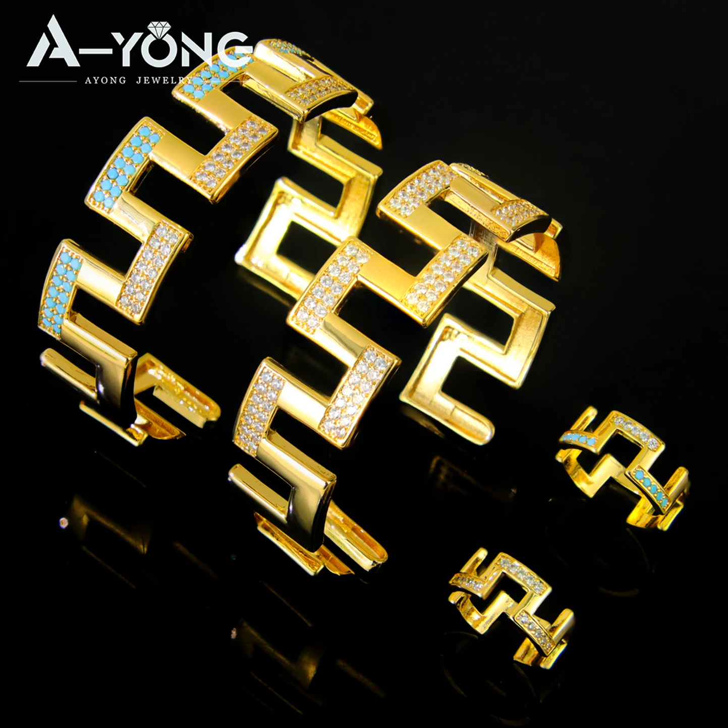 Ethiopia Bridal Wedding Jewelry 21k Gold Plated Brazilian Zirconia Vintage Open Bangles Ring Algeria Women Daily Party Jewelrys
Ethiopia Bridal Wedding Jewelry 21k Gold Plated Brazilian Zirconia Vintage Open Bangles Ring Algeria Women Daily Party Jewelrys