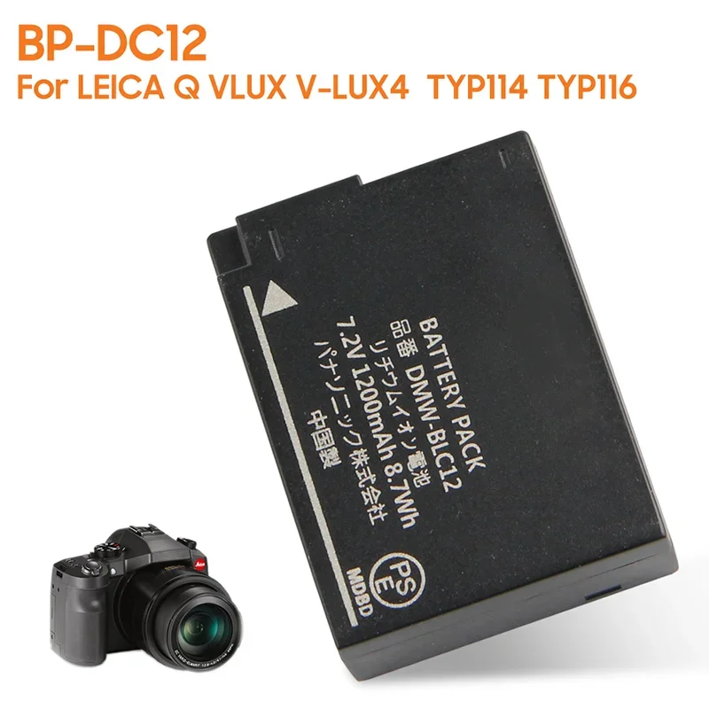 New Replacement Battery BP-DC12 For Leica Q VLUX V-LUX4 CL TYP114 TYP116 DMW-BLC12 Rechargeable Batteries 1200mAh High Capacity
New Replacement Battery BP-DC12 For Leica Q VLUX V-LUX4 CL TYP114 TYP116 DMW-BLC12 Rechargeable Batteries 1200mAh High Capacity