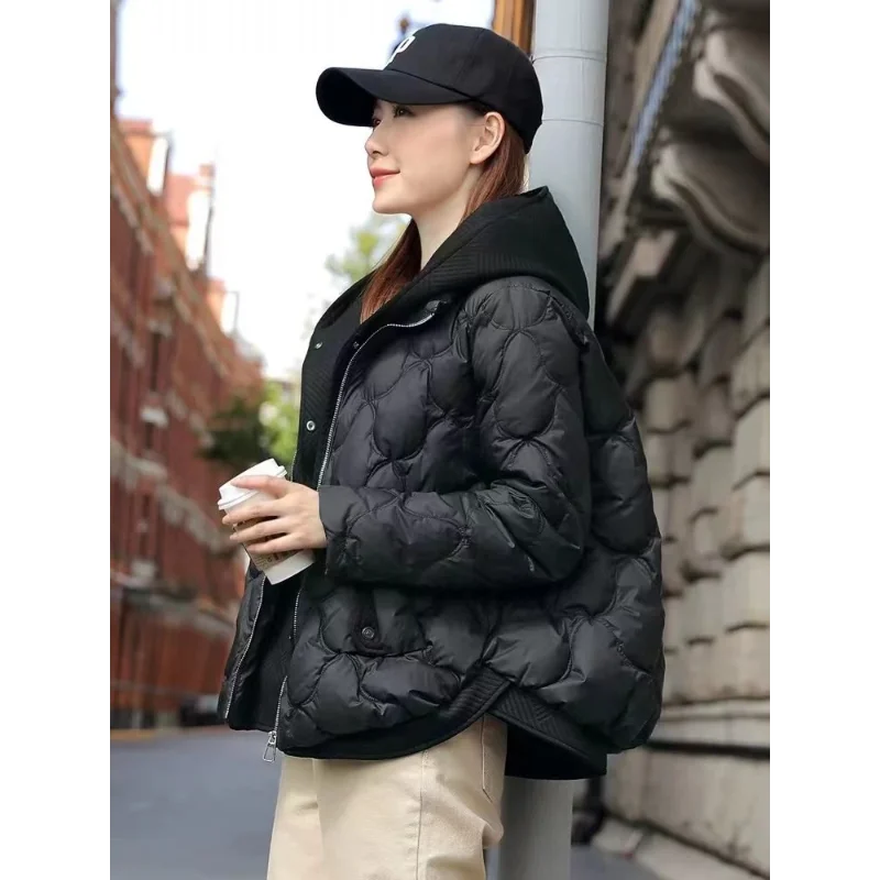 Hooded Jacket for Women, Fake Two Pieces Coat, Casual Korean Style, Short Coats, Warm Traf, Autumn and Winter, Y2k
Hooded Jacket for Women, Fake Two Pieces Coat, Casual Korean Style, Short Coats, Warm Traf, Autumn and Winter, Y2k