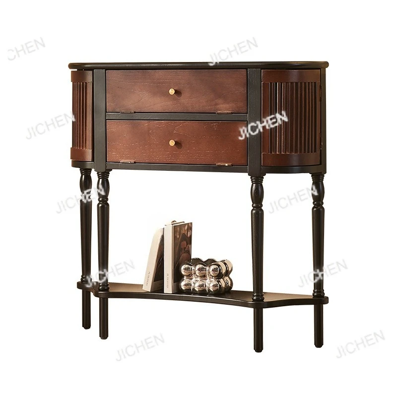 Обеденный боковой шкаф из цельного дерева во французском стиле ретро, простая встроенная боковая шкаф у гостиной у стены, средний древний стиль h
Обеденный боковой шкаф из цельного дерева во французском стиле ретро, простая встроенная боковая шкаф у гостиной у стены, средний древний стиль h