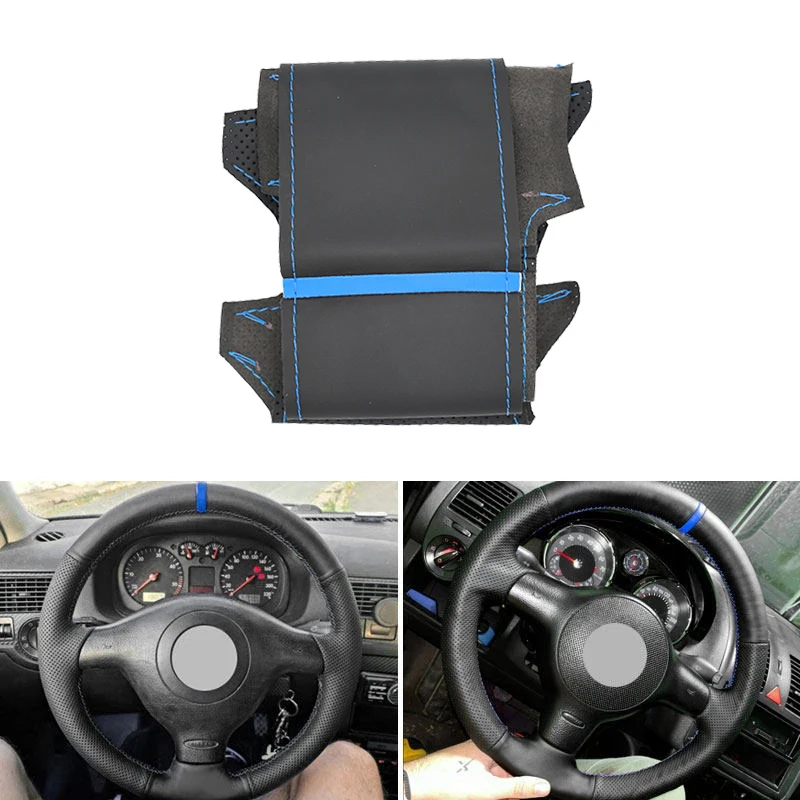 Car Styling Steering Wheel Cover Leather Trim For VW Golf 4 MK4 1998 - 2004 For Passat B5 1996 - 2005 Old Black with blue strip
Car Styling Steering Wheel Cover Leather Trim For VW Golf 4 MK4 1998 - 2004 For Passat B5 1996 - 2005 Old Black with blue strip