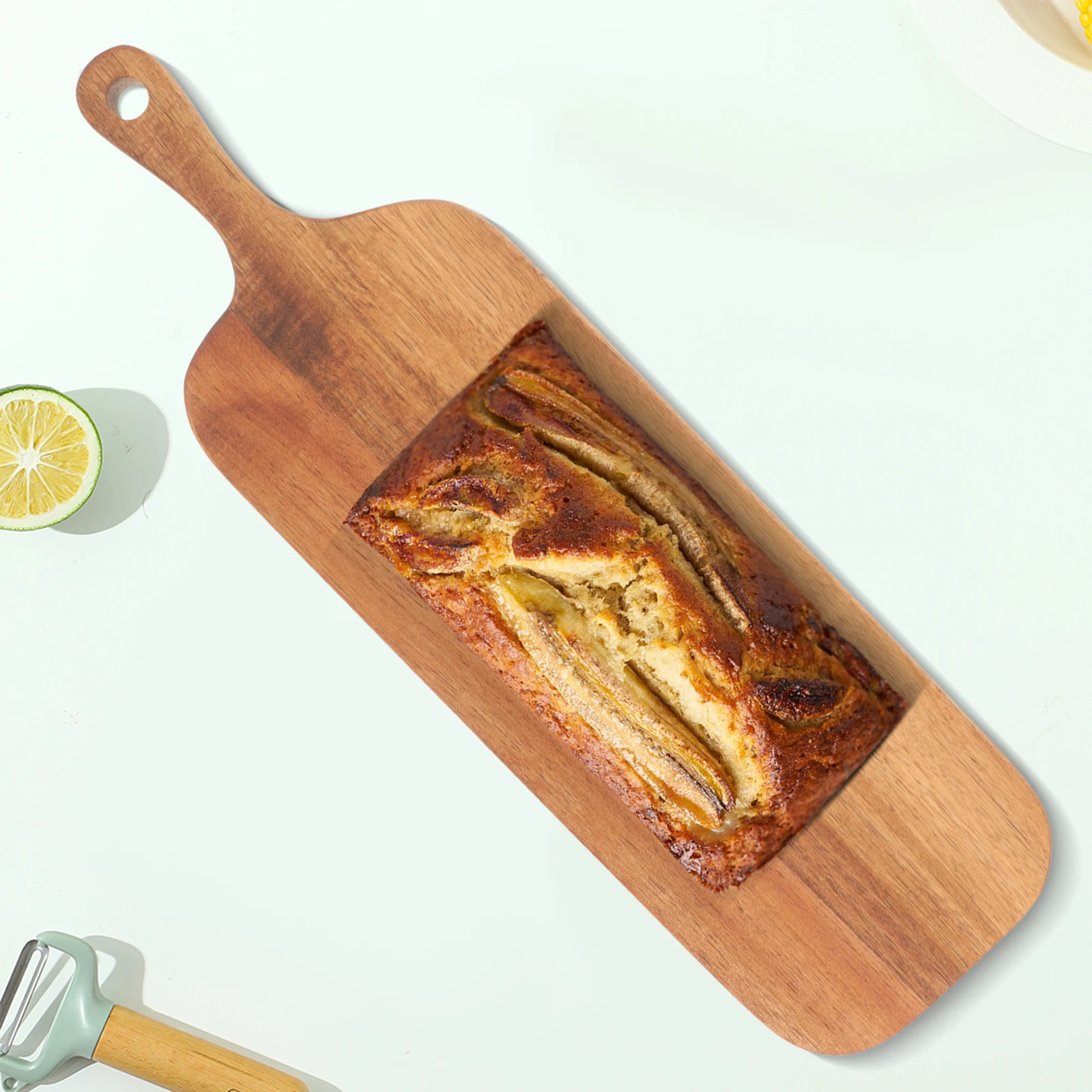 Solid Wood Cutting Board Cheese Serving Breadboard Kitchen with Handles Serve Boards Platters
Solid Wood Cutting Board Cheese Serving Breadboard Kitchen with Handles Serve Boards Platters