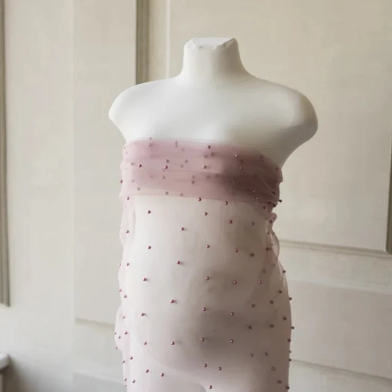 1.5x10M Pearl Embellished Tulle Maternity Fabric - Bridal Veil Lace with Beads for Pregnancy Photo Shoots - Sheer Tossing Scarf
1.5x10M Pearl Embellished Tulle Maternity Fabric - Bridal Veil Lace with Beads for Pregnancy Photo Shoots - Sheer Tossing Scarf