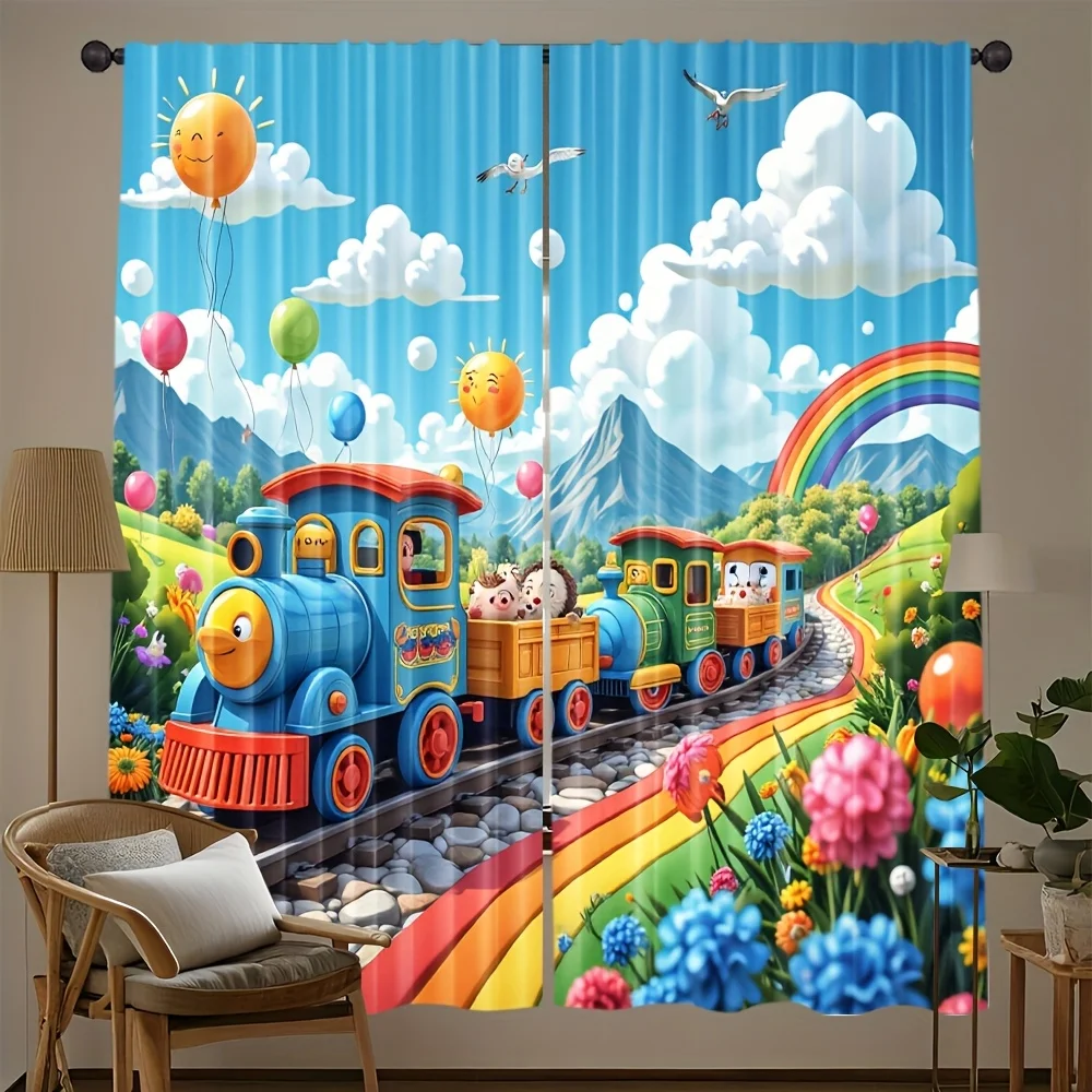 2pcs, Contemporary Curtains Colorful Train-Themed Party Polyester Easy Install (without rod) Gifts Ldeal for Bedroom Living Room
2pcs, Contemporary Curtains Colorful Train-Themed Party Polyester Easy Install (without rod) Gifts Ldeal for Bedroom Living Room