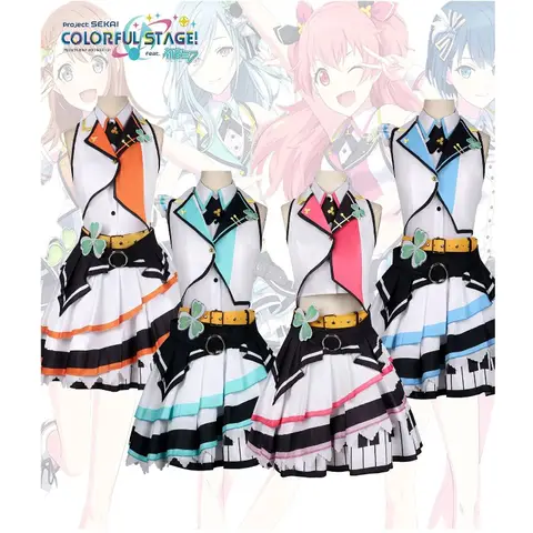 Kiritani Haruka Hanasato Minori Hinomori Shizuku Momoi Airi Cosplay Dress Costume PJSK MMP Halloween Party Outfits for Women