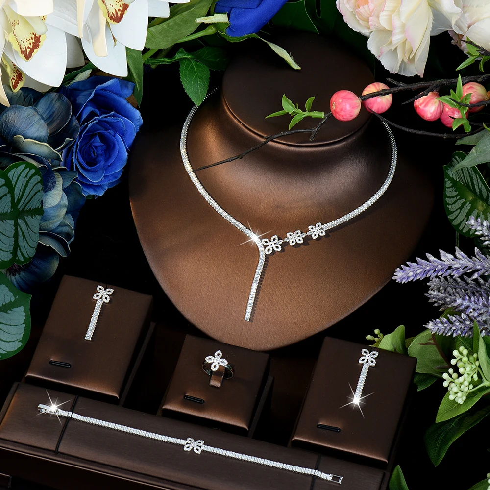HIBRIDE High Quality Light Luxury Smart Set Necklace and Earring Bracelet Women's Jewelry Wedding Bridal Travel Daily Gift S1172
HIBRIDE High Quality Light Luxury Smart Set Necklace and Earring Bracelet Women's Jewelry Wedding Bridal Travel Daily Gift S1172