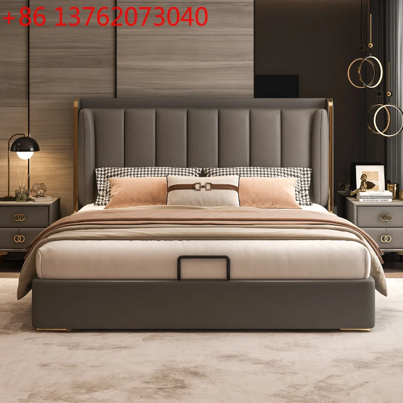 Leather Luxury Double Bed Headboard Decoration Twin Headboards Double Bed King Size Modern Cama De Casal Furniture For Bedroom
Leather Luxury Double Bed Headboard Decoration Twin Headboards Double Bed King Size Modern Cama De Casal Furniture For Bedroom